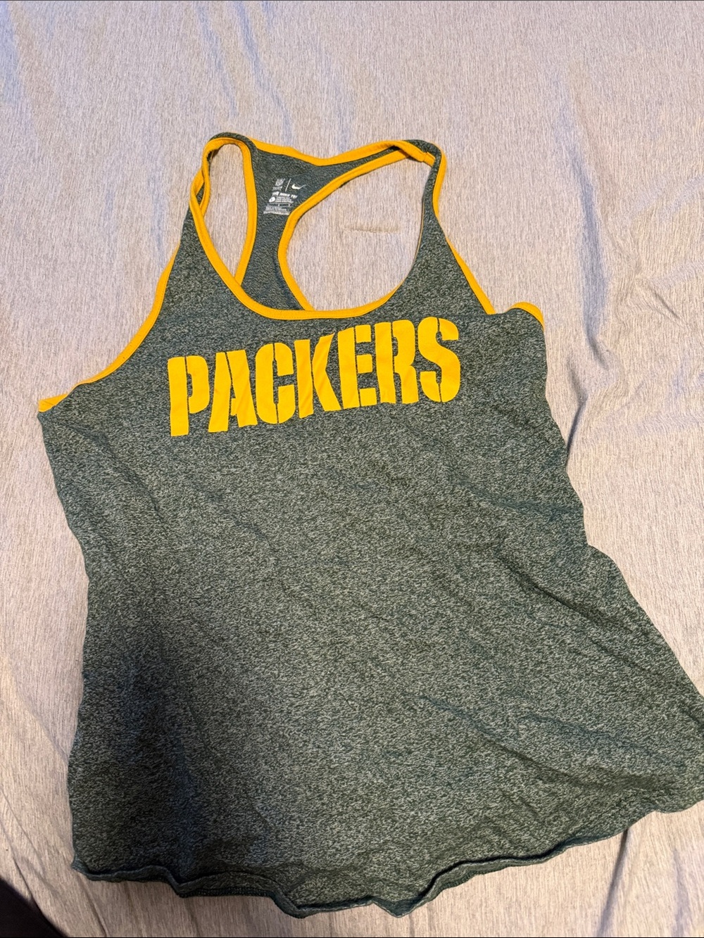 Nike Green and Yellow Packers Racerback Tank Top
